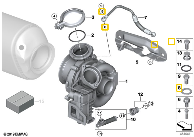 Genuine BMW Turbocharger Oil Line Gasket for M57N & M57N2 - BMW 07119905041 | BMW