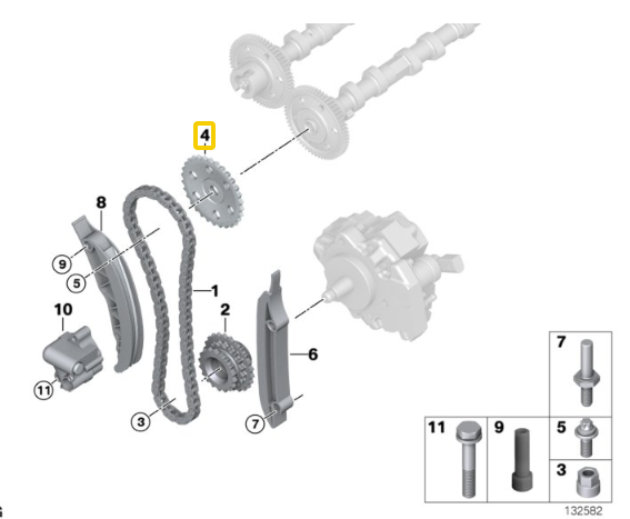 Genuine BMW Engine Timing Camshaft Sprocket for M57N2 - BMW 11317790599 | BMW