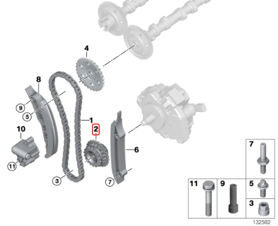 Genuine BMW Engine Timing Sprocket for M57N & M57N2 - BMW 13527787279 | BMW