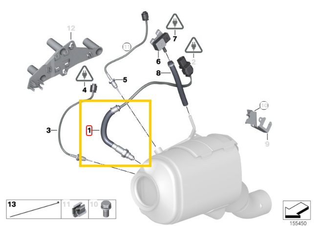 BMW Oxygen Sensor for M57N & M57N2 - Bosch 13627791600 | Bosch