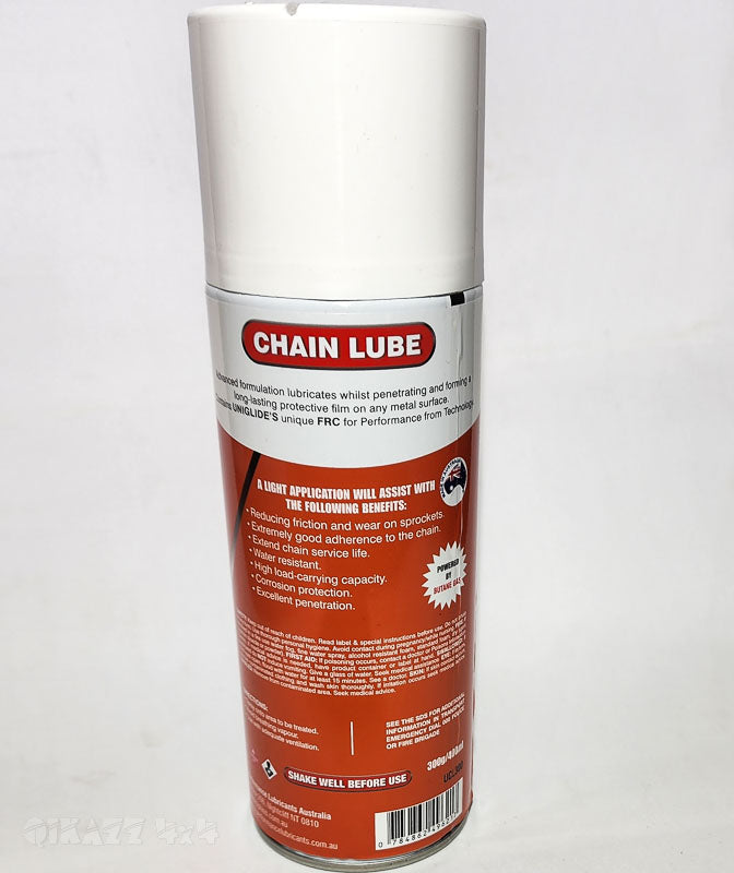 Uniglide Chain Lube - 300g Spray Lubricant | Performance Lubricants Australia