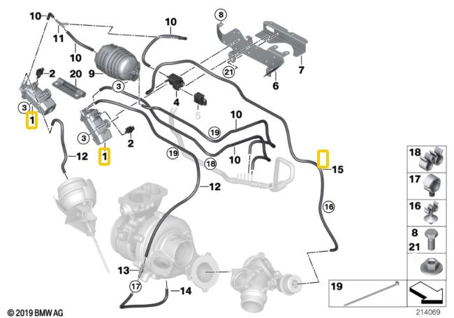 BMW Pressure Converter for X3 & X5 3.0sd M57N2 & N57 Twin Turbo - Pierburg 11658509323