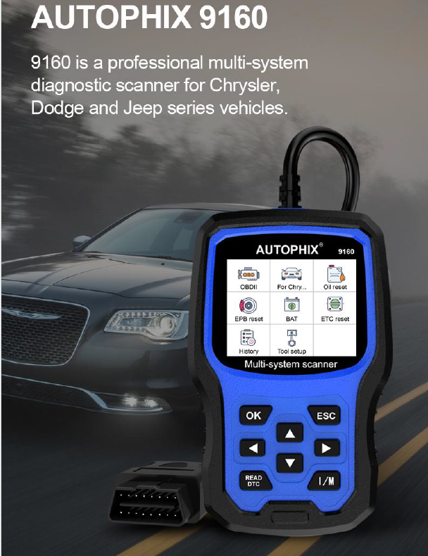 Autophix 9160 Jeep / Dodge / Ram / Chrysler OBDII Professional Diagnostic Tool | Autophix