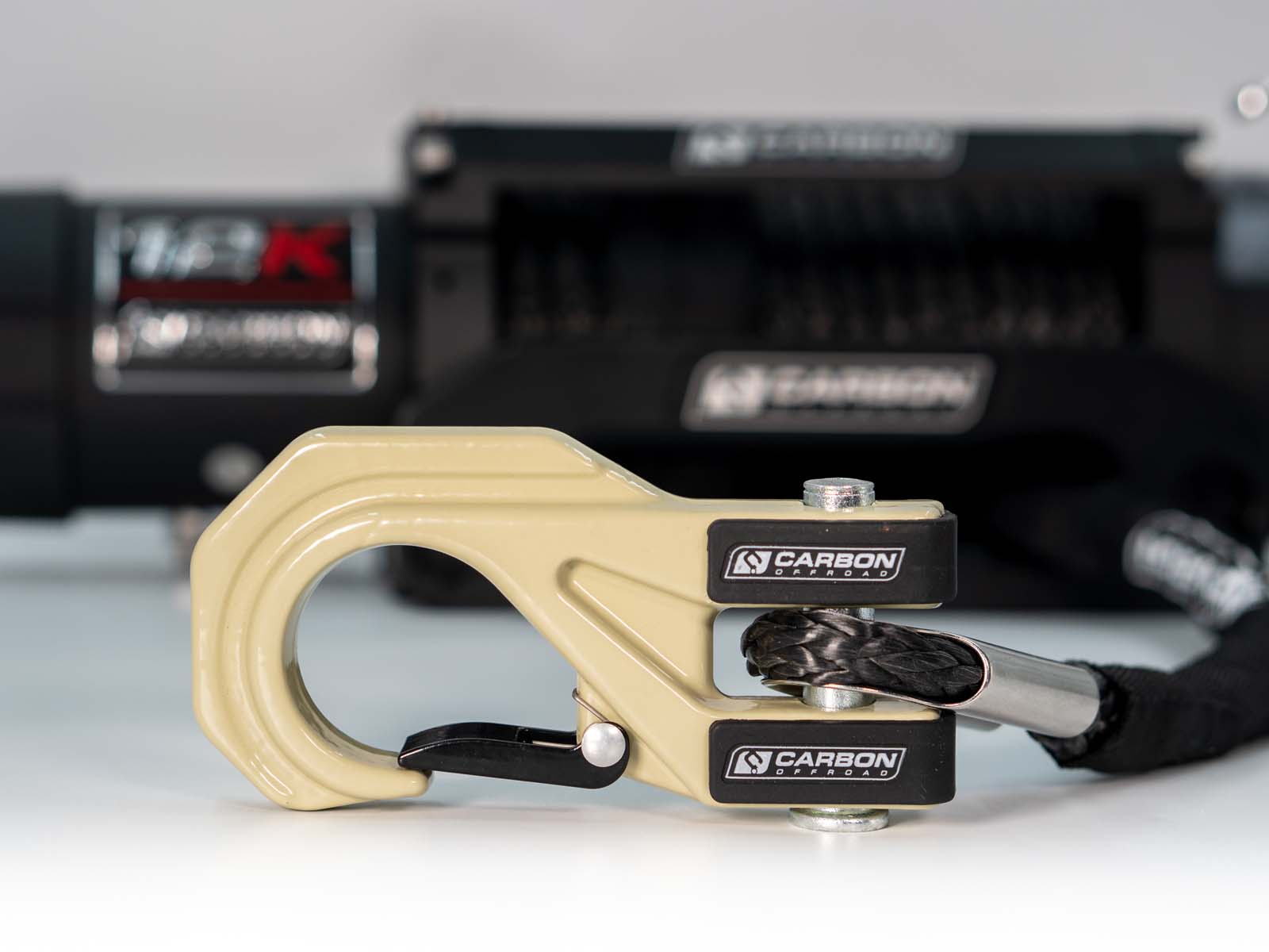 Carbon 12K - 12000lb Winch With Sandy Taupe Hook V3 | Carbon Offroad