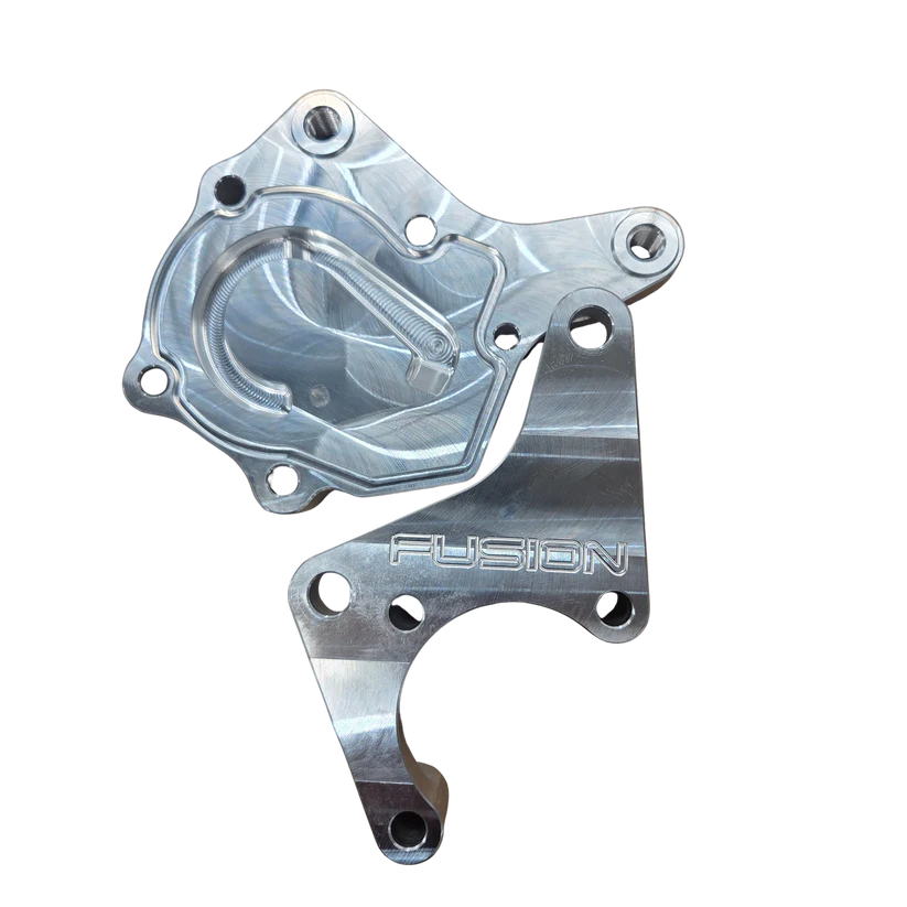 Fusion Fab BMW E70 M57N2 Power Steering Pump Relocation Kit | Fusion Fab Industries