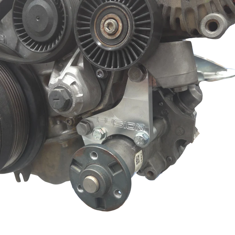 Fusion Fab BMW E70 M57N2 Power Steering Pump Relocation Kit | Fusion Fab Industries