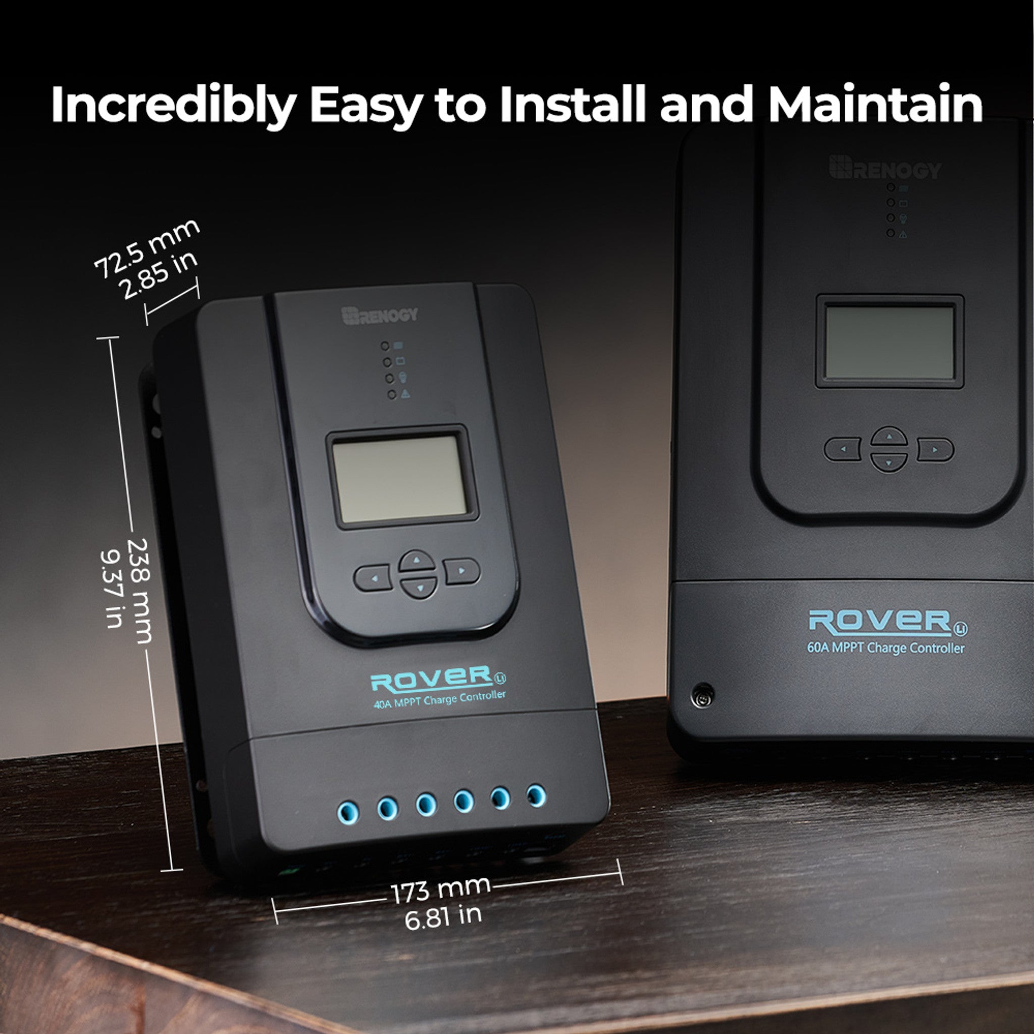 Renogy Rover Li 40 Amp MPPT Solar Charge Controller with Bluetooth Module | Renogy