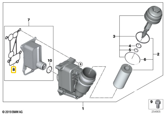 BMW Oil Cooler Seal for N57 - Elring 11428513448 | ELRING