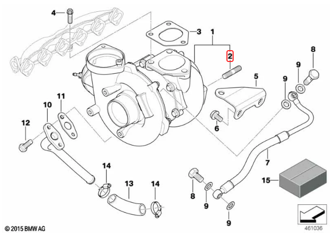 BMW Turbo Exhaust Stud Bolt / Exhaust Stud for M57N - FA1 11142245277