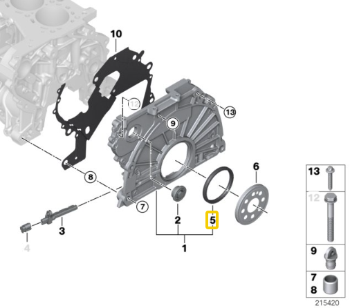 BMW Rear Main Crankshaft Seal for N57 - Corteco 11147797490