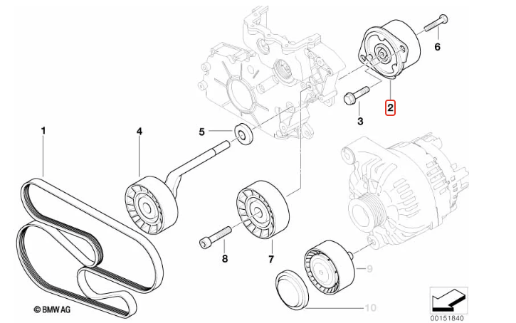 BMW Drive Belt Tensioner for M57N - INA 11287786880