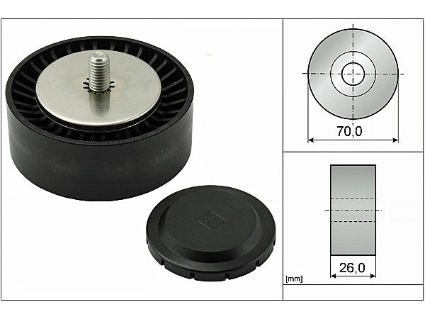 BMW Drive Belt Idler Pulley for M57N2 - INA 11287790448 | INA