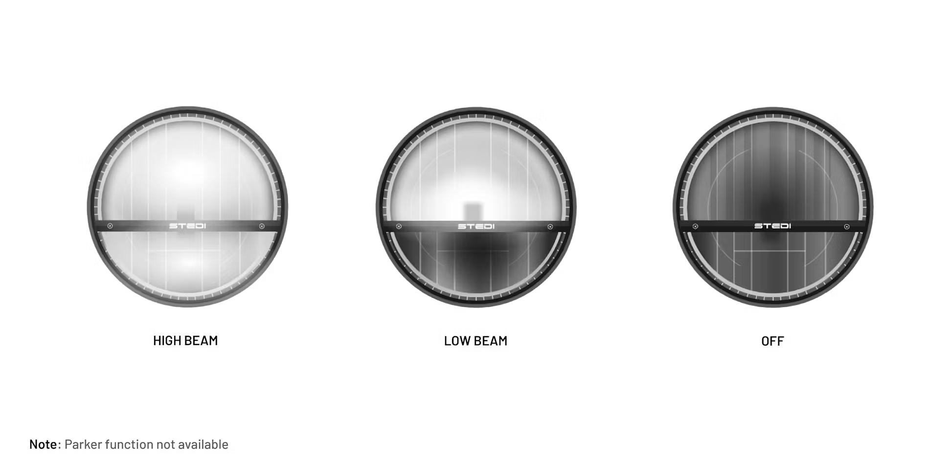 Stedi 7 inch Homage LED Headlight - Black (3000K) | Stedi