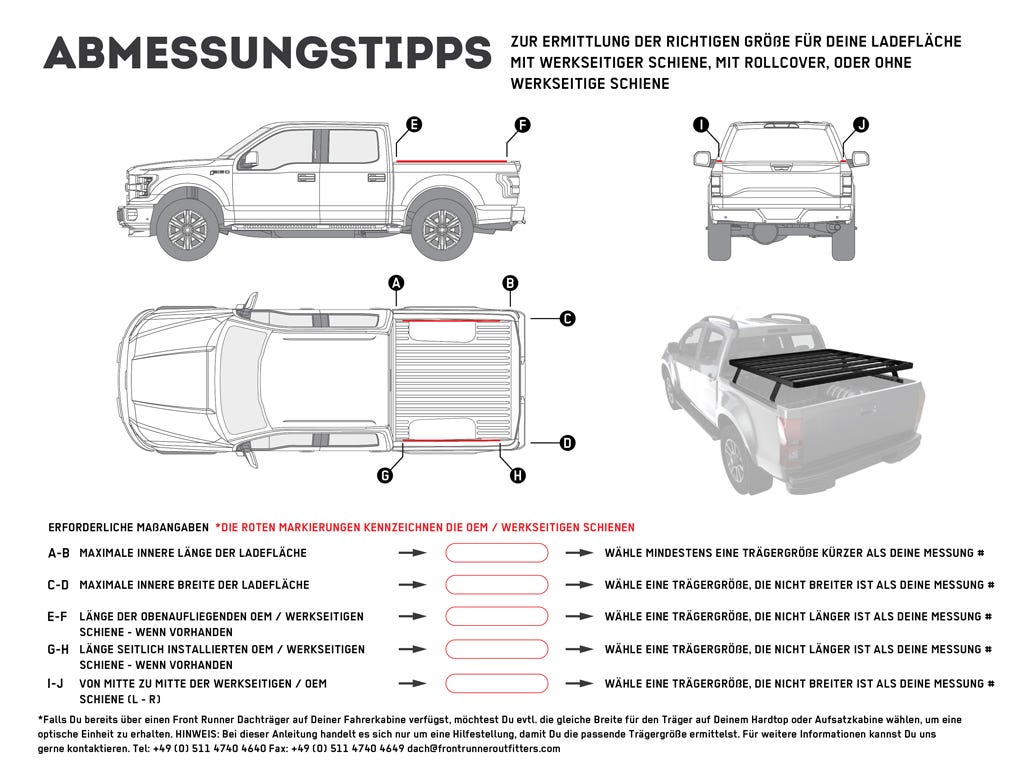 Ute Slimline II Load Bed Rack Kit / 1475(W) x 1560(L)