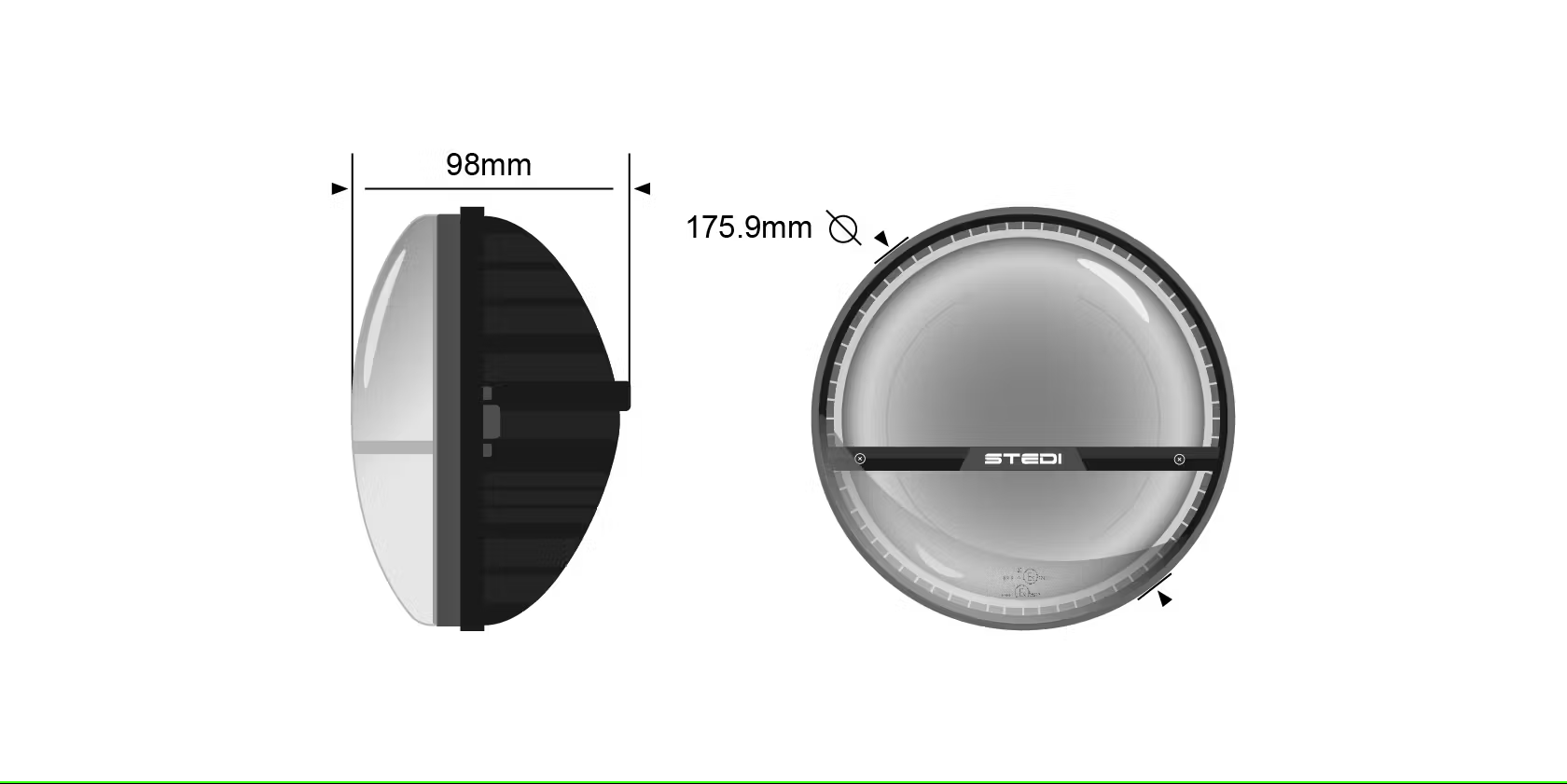 Stedi 7 inch Homage LED Headlight - Chrome (5700K) | Stedi
