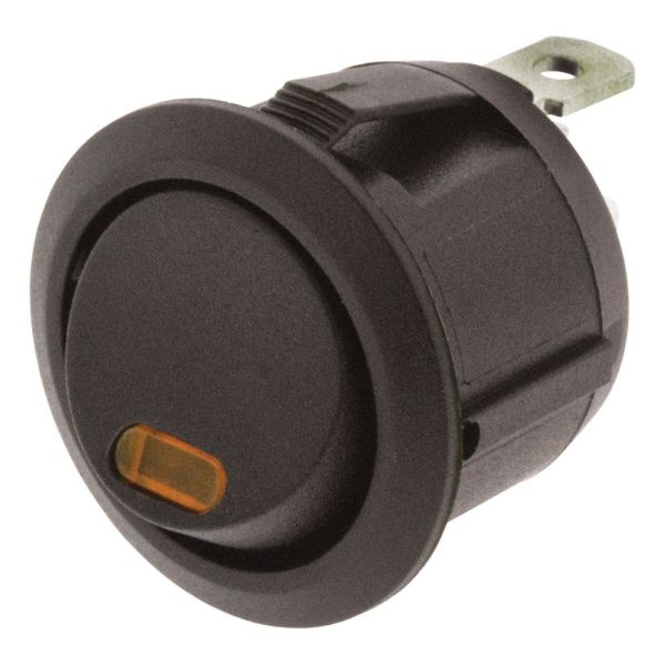 Jaylec SW8313 Rocker Switch On/Off Round Amber 12/24V 10A | Jaylec