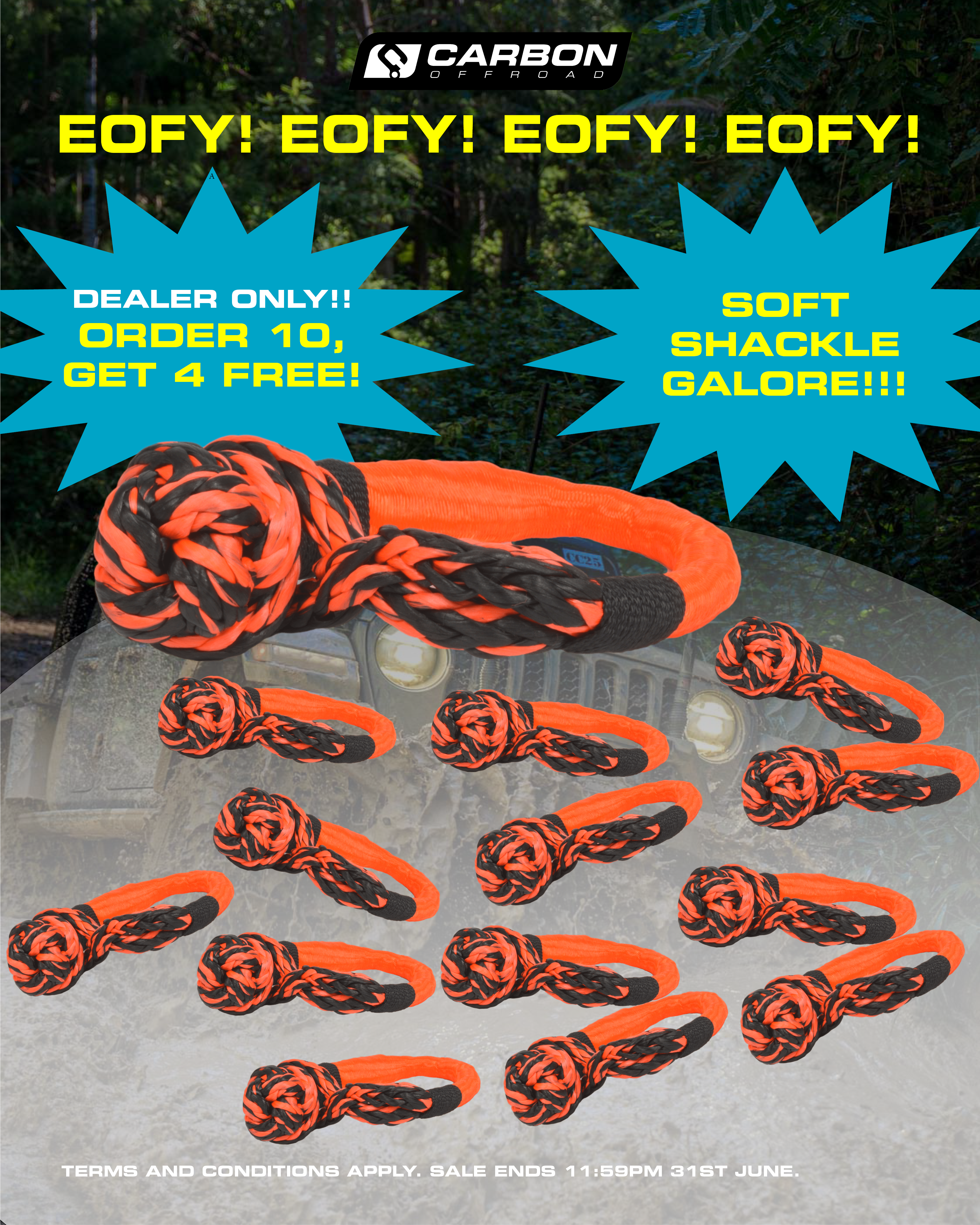15T Soft Shackle EOFY Combo - 14 Soft Shackles for the Price of 10 | Carbon Offroad