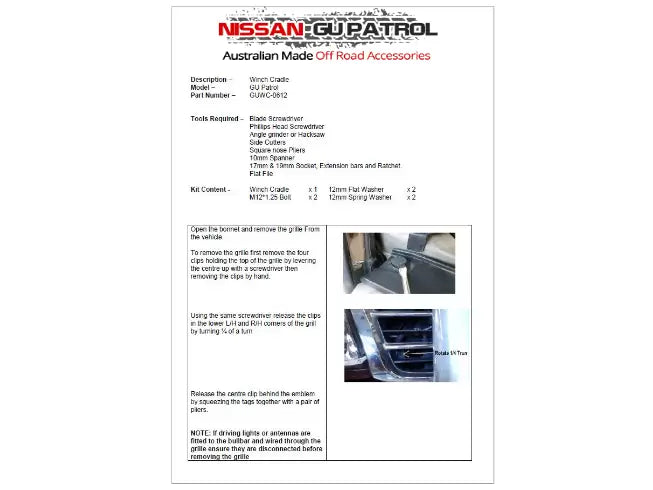 Winch Cradle for Nissan GU Patrol with Genuine Alloy Bullbar | Aussie Offroad