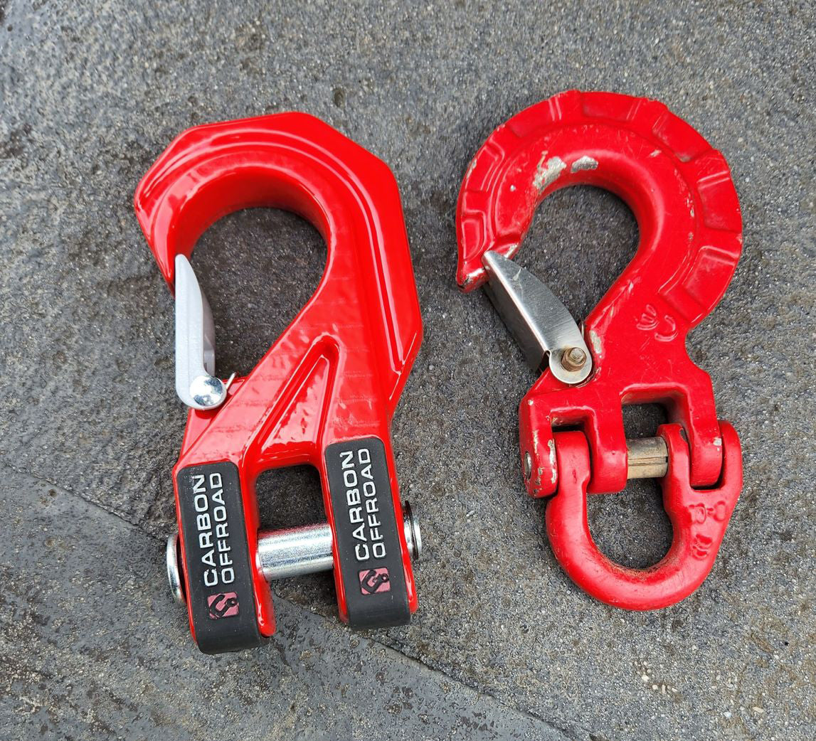 Carbon Offroad Mega Pro Winch Hook - Red | Carbon Offroad