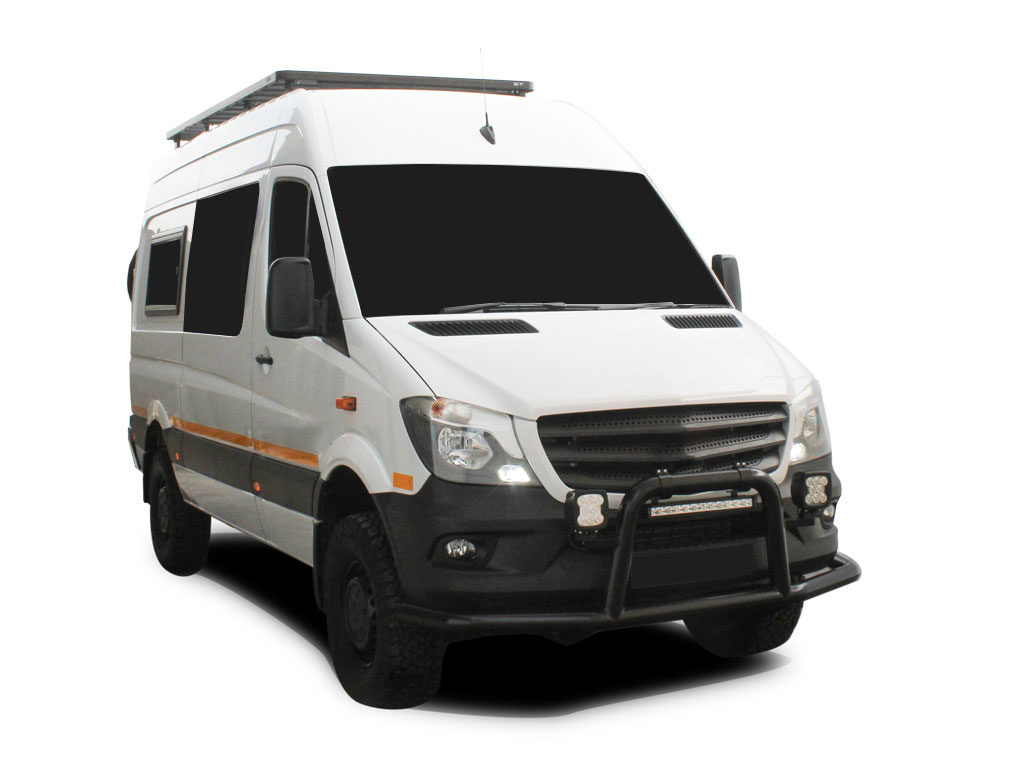 Mercedes Benz Sprinter 144in/170in / L2/L3 / MWB/LWB Wheelbase w/o OEM Tracks (2006-Current) Slimline II Roof Rack Kit - by Front Runner | Front Runner