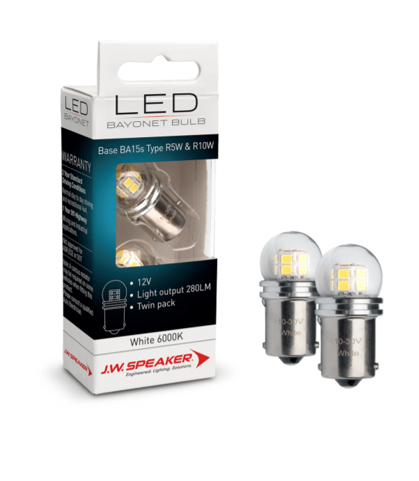 JW Speaker LED R5W R10W BA15s 6000K White Bulb 12/24V | J.W. Speaker