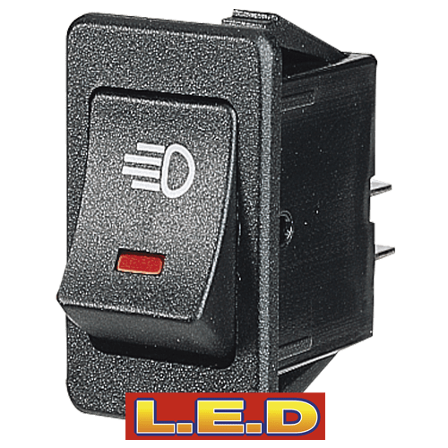 Narva Off/On Rocker Switch with Red L.E.D and Driving Lamp Symbol - 63026BL | Narva