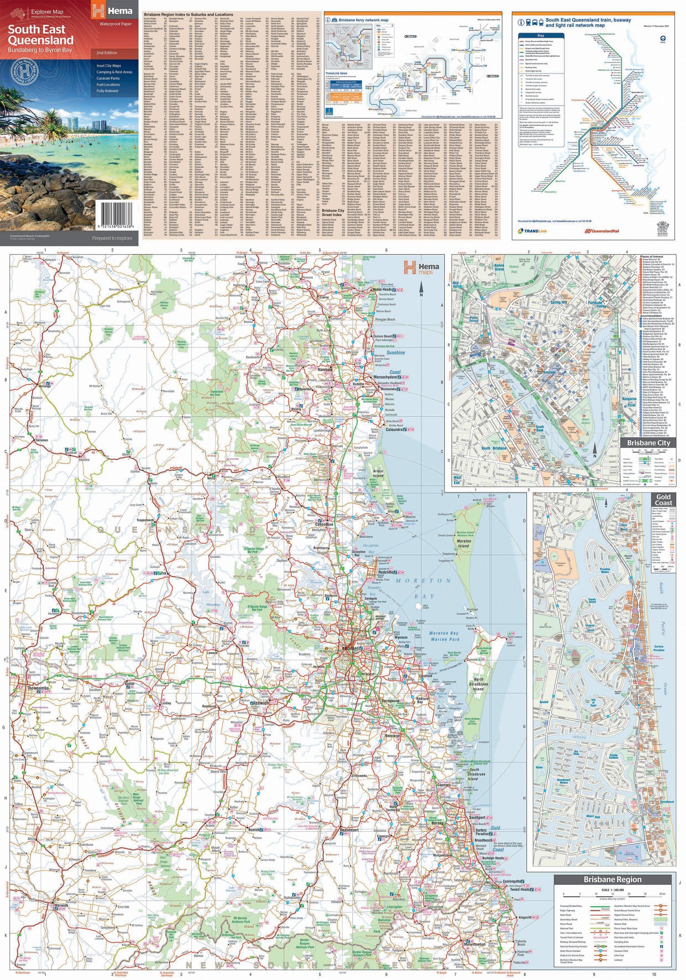 Hema South East Queensland Map Bundaberg to Byron Bay | Hema
