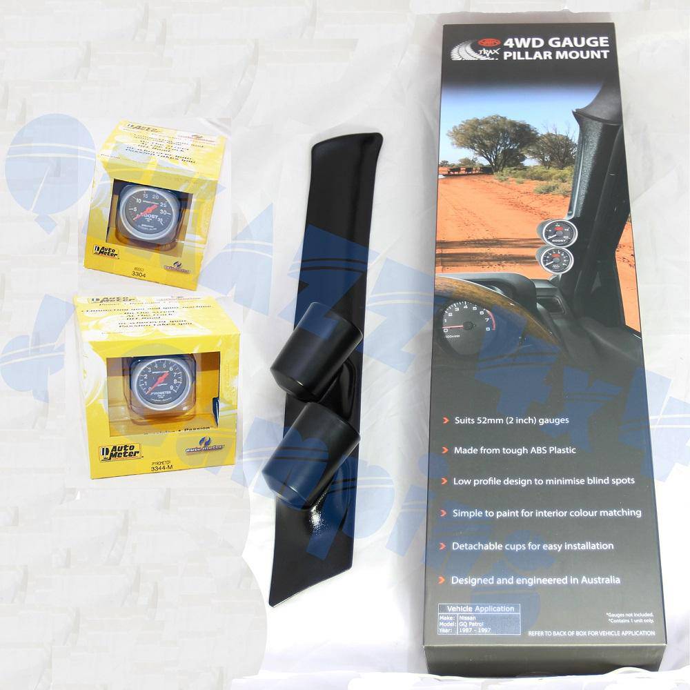 Autometer Boost & EGT Gauge Kit & SAAS Pillar Pod for Nissan Patrol GQ | Autometer