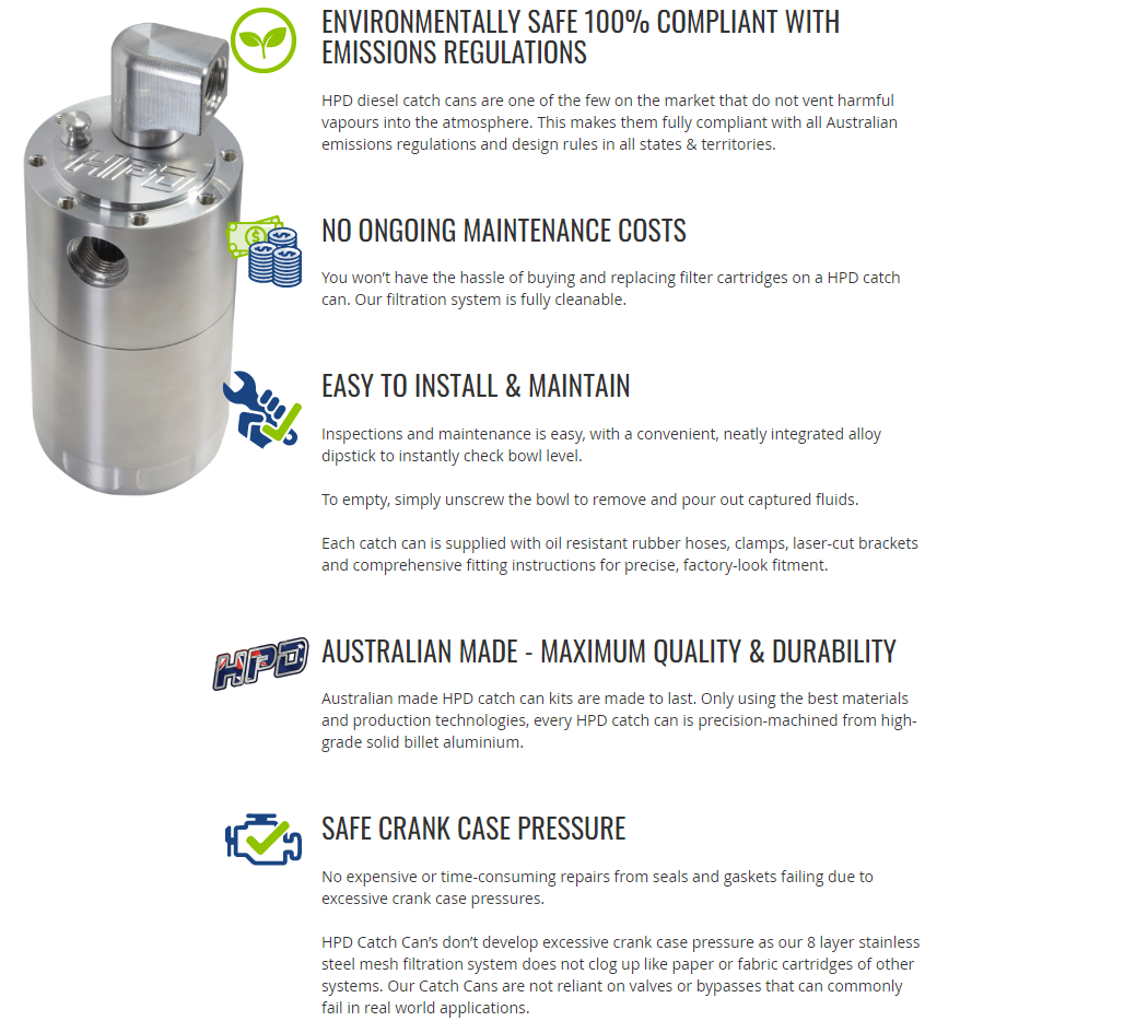 HPD Oil Catch Can for Ford Ranger PX MK2 & MK3 2015+ 3.2LTR | High Performance Diesel