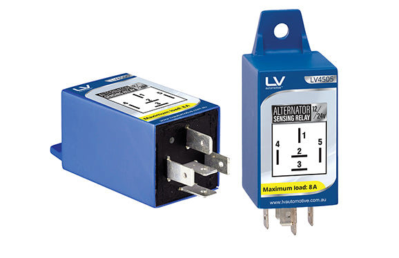 LV 12/24V 8AMP Alternator Sensing Relay 5 PIN Universal Application, VSR & Manual Override | LV Automotive