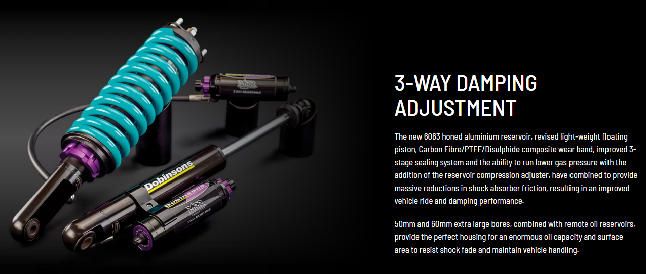 Dobinsons MRA 3-Way Adjustable Remote Reservoir Shock Absorber for Nissan Patrol Rear 2" | Dobinsons