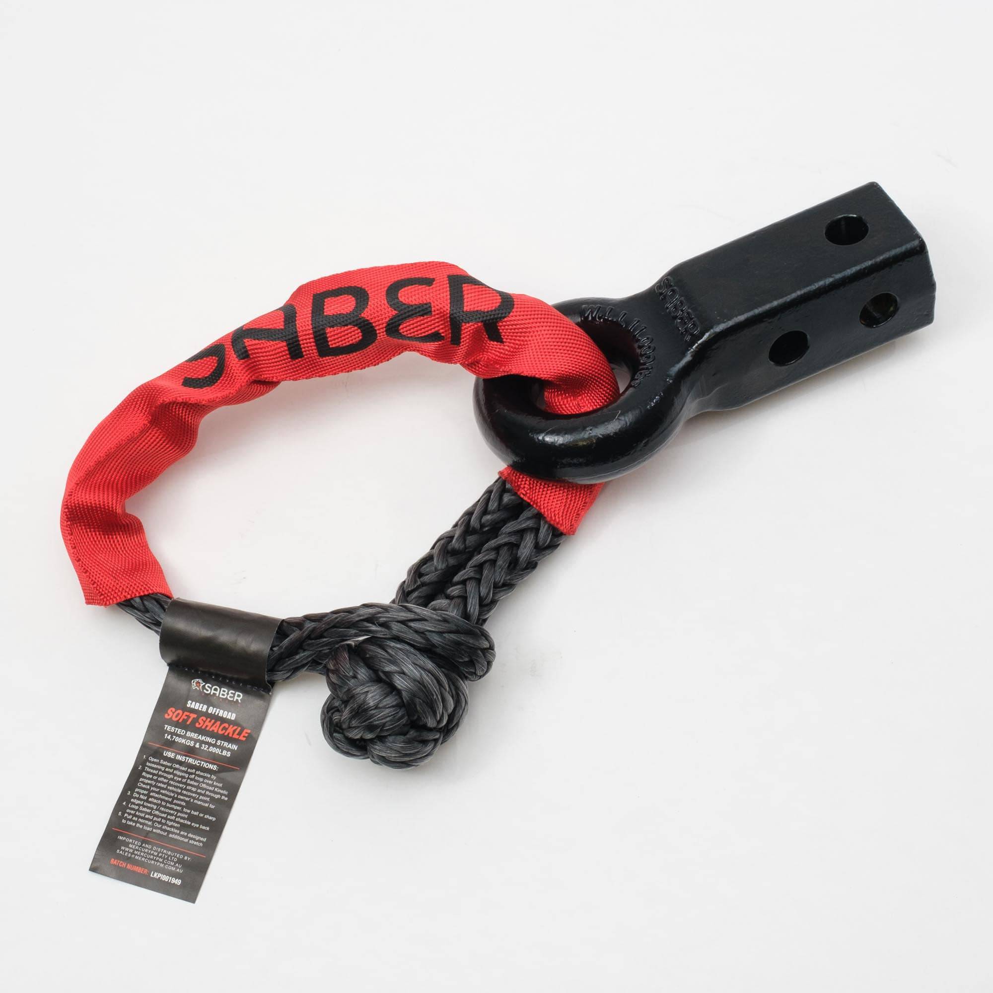 Saber Offroad Rope Friendly Recovery Hitch – Steel & Sheath Shackle | Saber Offroad