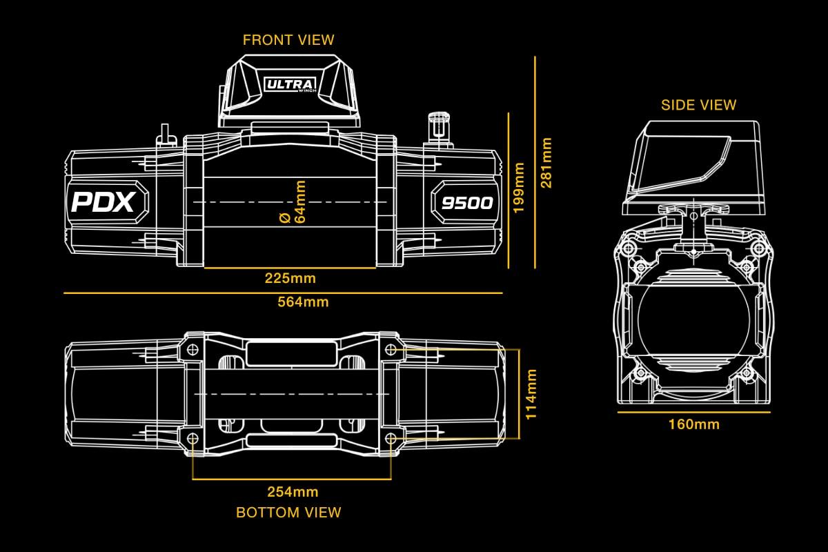 Ultra Winch PDX MK3 9.5K Premium Electric Winch - 9,500LB | Ultra Winch