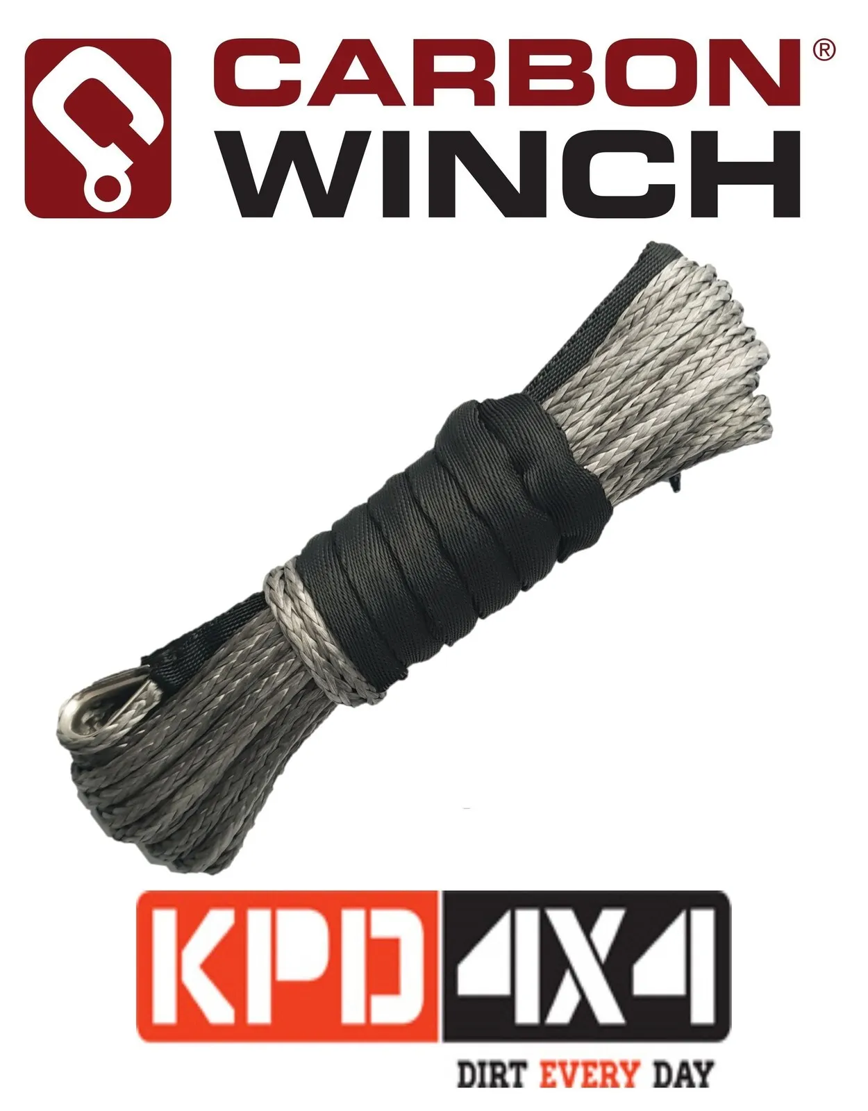 Synthetic Rope Replacement kit to suit CW45 4500lb winch rope Carbon