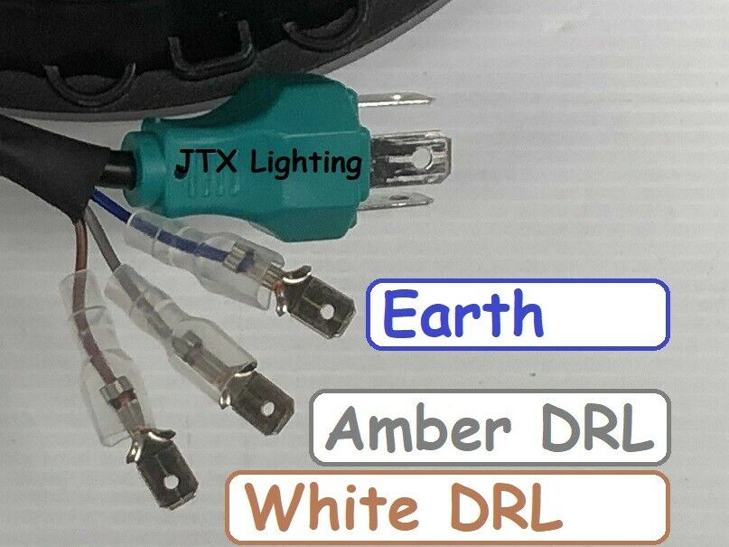JTX Lighting 7" N7 LED Headlight Pair w White/Amber Halo | JTX Lighting