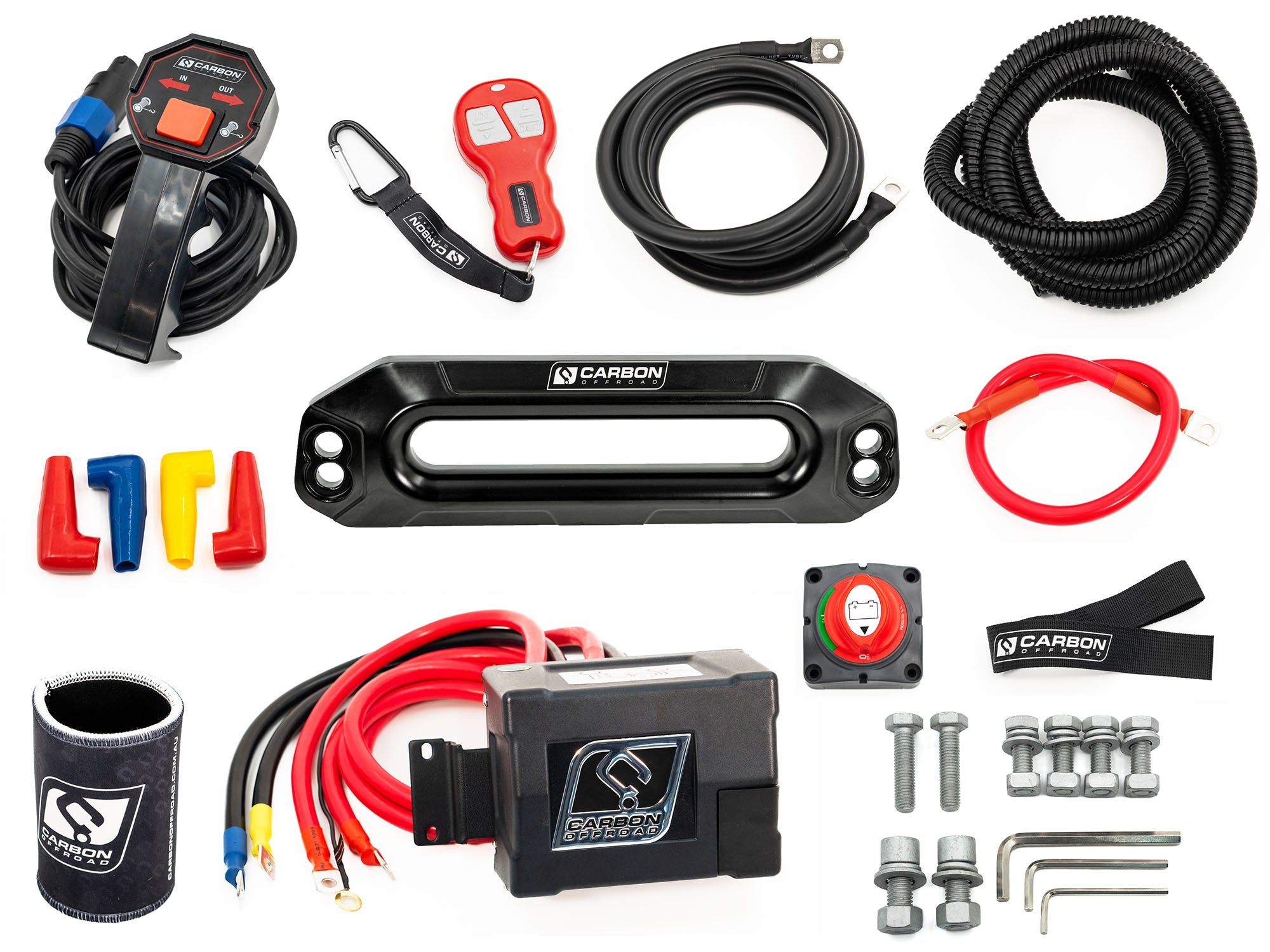 Carbon 12K - 12000lb Winch V3 - BYO HOOK | Carbon Offroad
