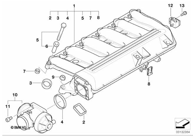 BMW MAP Manifold Absolute Pressure Sensor for M57N - Pierburg 13617787142
