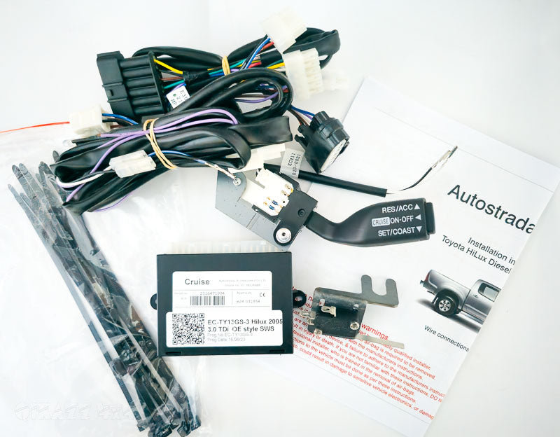 Autostrada E-Cruise Cruise Control Kit for Toyota Hilux KUN16R & KUN26R D4D 3.0 Tdi Without Audio Controls Manual (2005-09/2008) Wired Genuine Style Stalk | Autostrada