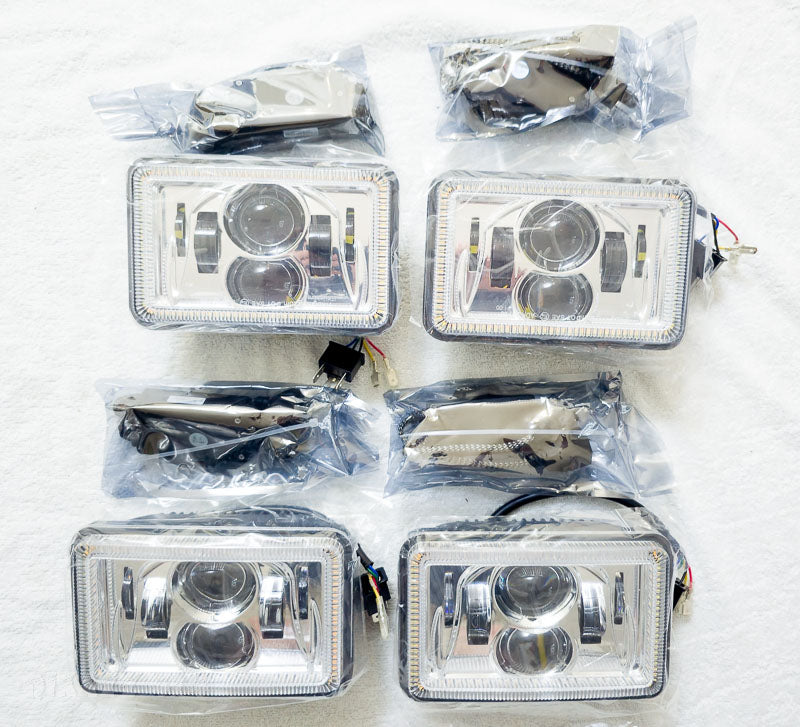 JTX Lighting 4×6″ LED Headlights - 4 Lights for Toyota Landcruiser 80 Series