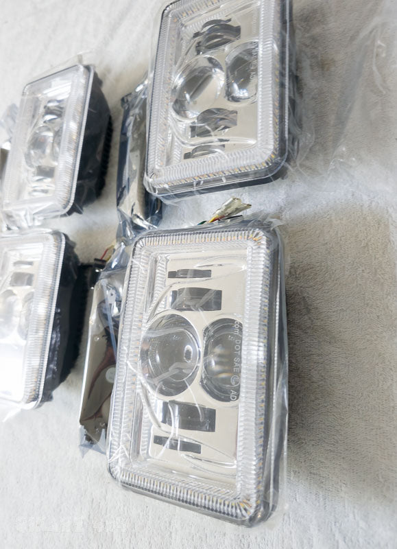 JTX Lighting 4×6″ LED Headlights - 4 Lights for Toyota Landcruiser 80 Series