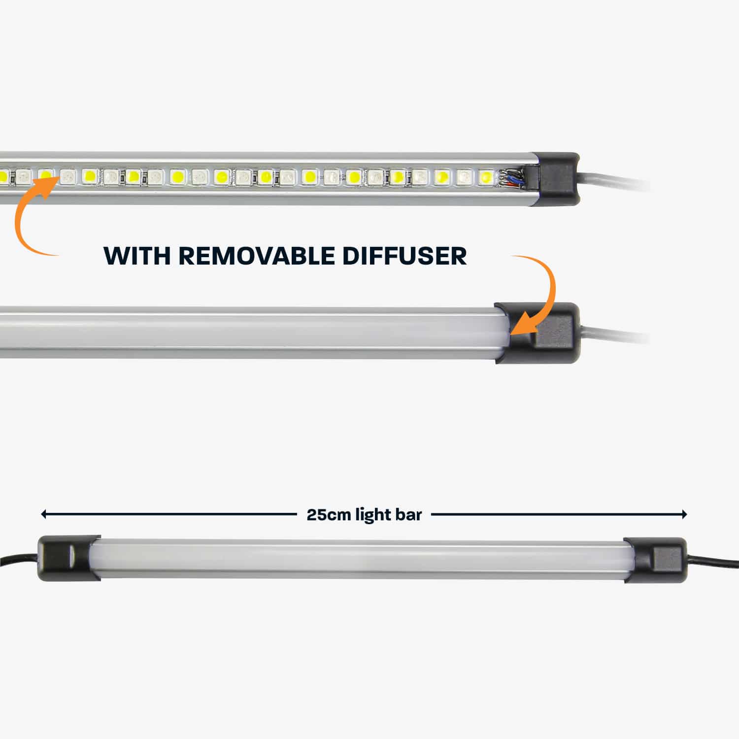 HARDKORR 25cm Tri-Colour LED Light Bar with Diffuser | Hardkorr