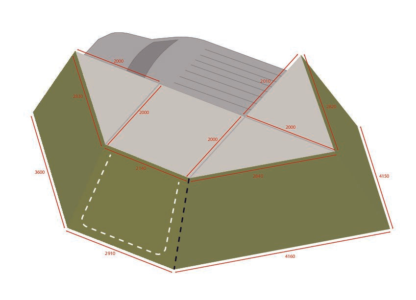 23Zero Falcon 270 Pro Awning - Free Standing - LHS