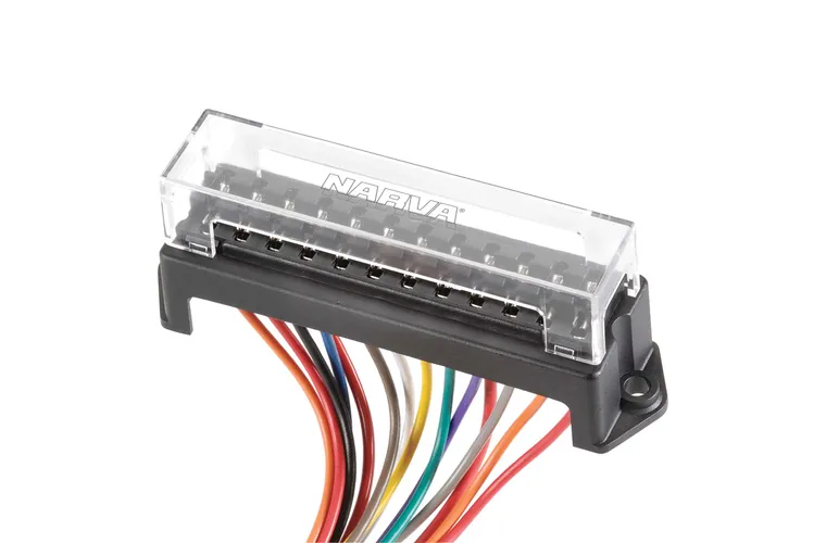Narva 12 Way Standard ATS Blade Fuse or Plug-In Type Circuit Breaker Block