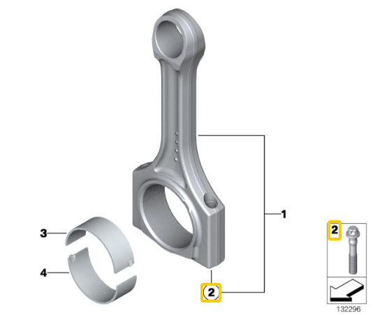 Genuine BMW Connecting Rod Bolt for M57N & M57N2 - Genuine BMW 11247589671 | BMW