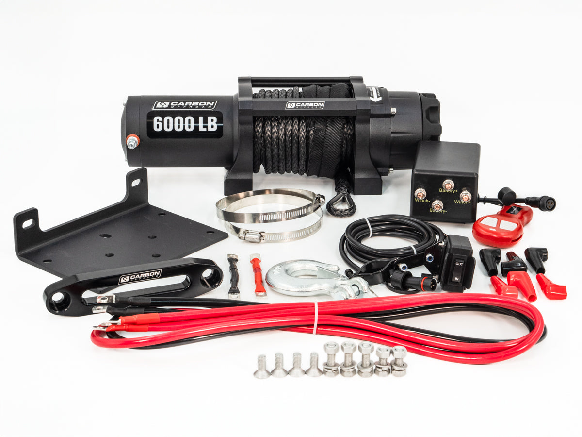 Carbon Offroad 6000lb ATV/Small 4X4 Winch with twin wireless remotes | Carbon Offroad