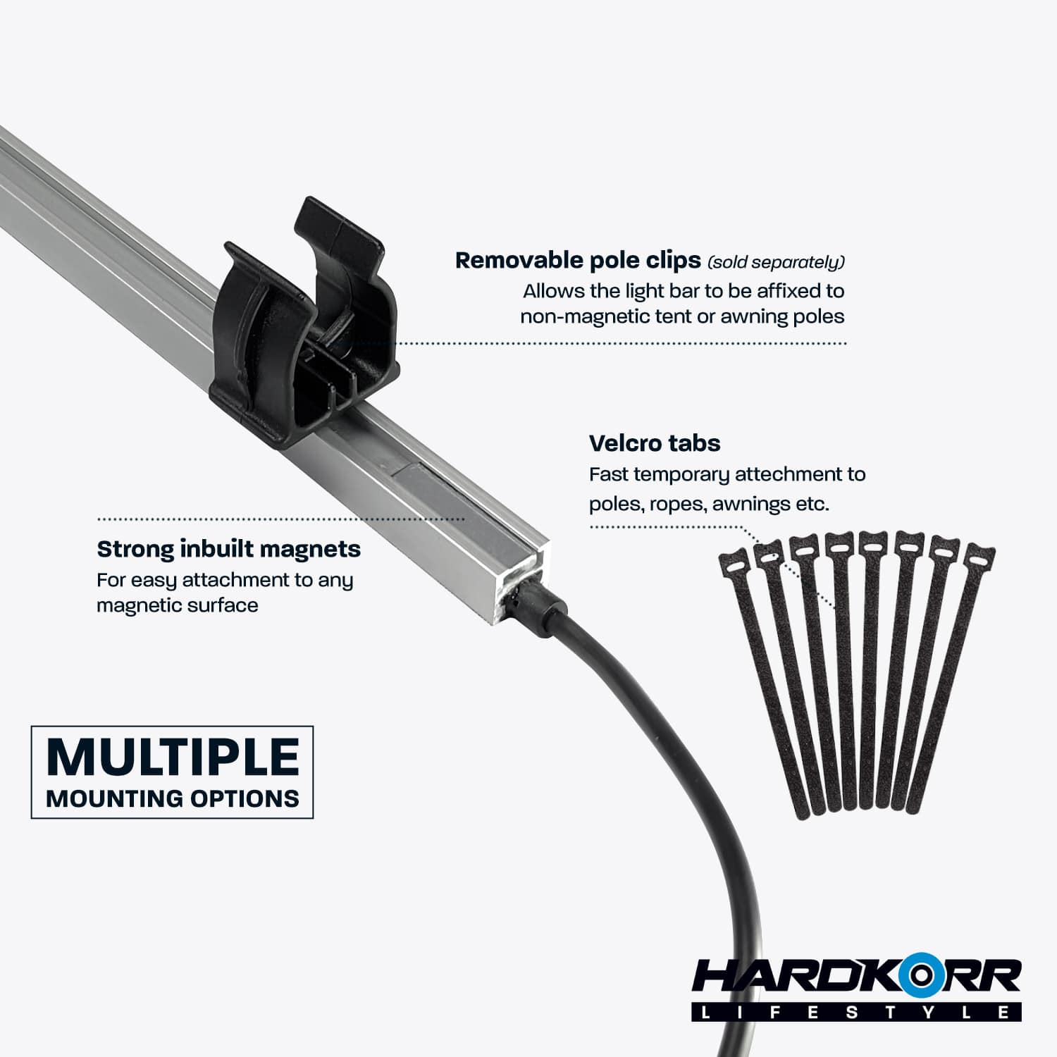 HARDKORR Lifestyle 4 Bar Orange/White LED Camping Light Kit | Hardkorr