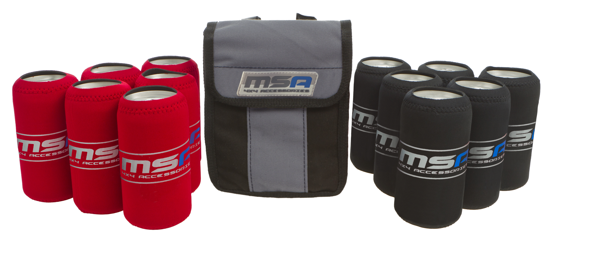 MSA 4x4 Tinnie Tubes X 12 (6 Red/ 6 Black) Incl Canvas Bag