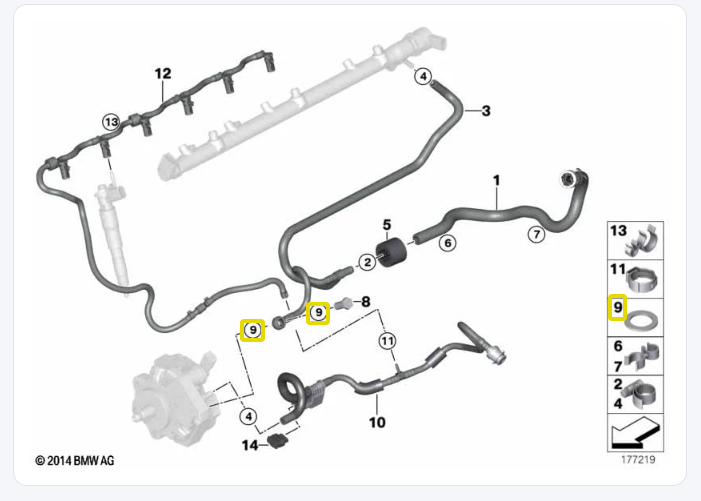 Genuine BMW Gasket Ring suits M57N2 - BMW 13537801526