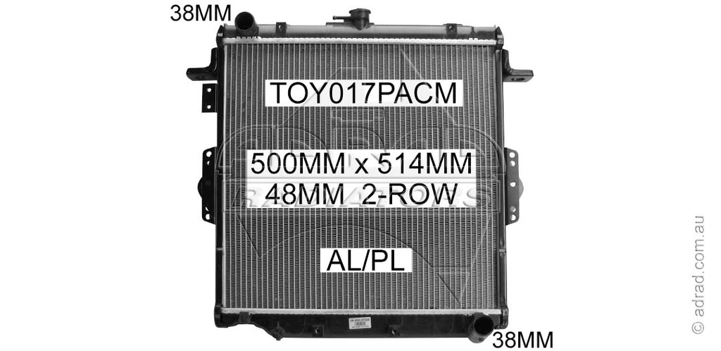 Adrad Alloy / Plastic Radiator for Toyota Landcruiser 79 Series Manual