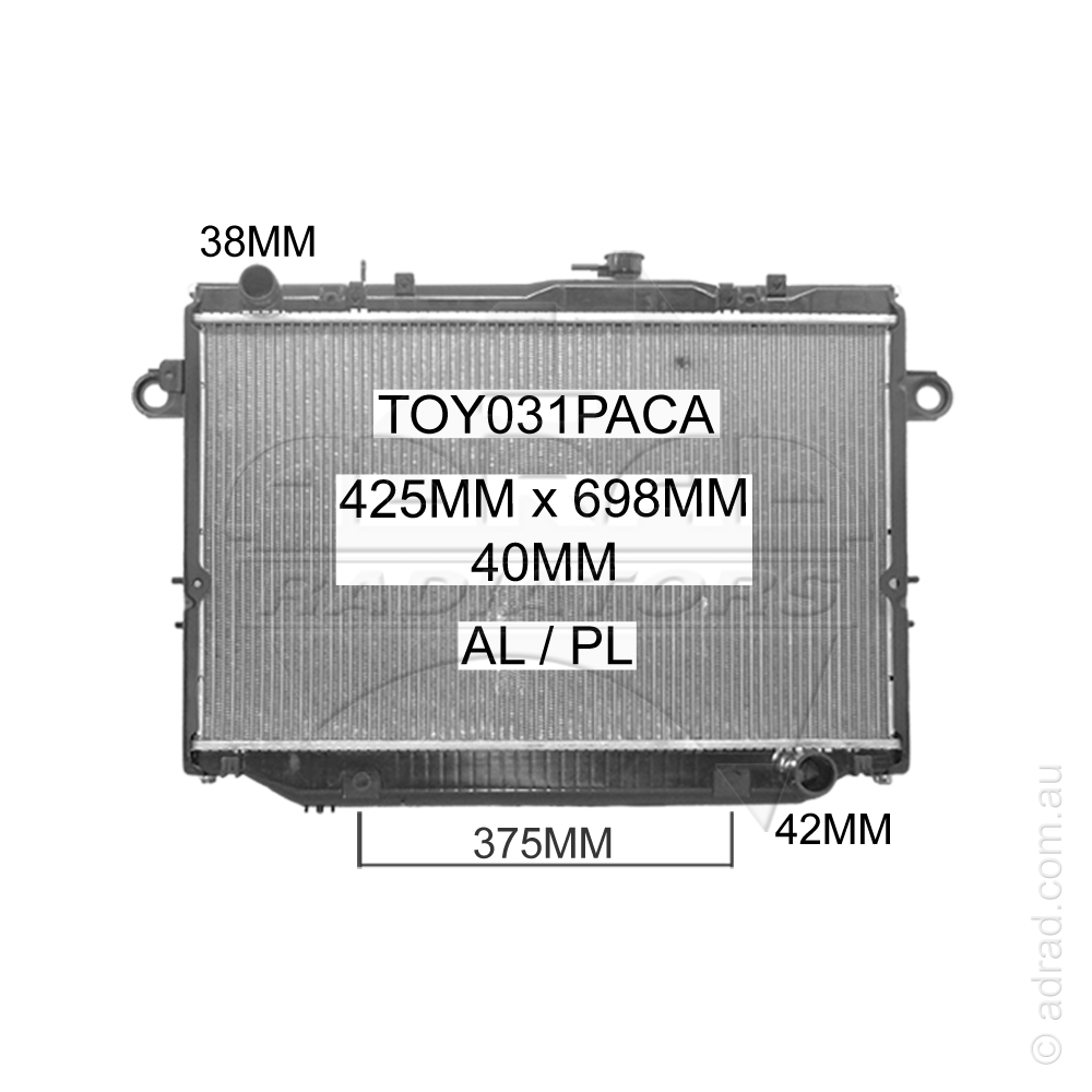 Adrad Alloy / Plastic Radiator for Toyota Landcruiser 105 Series Auto Diesel 4/98-07 HZJ105